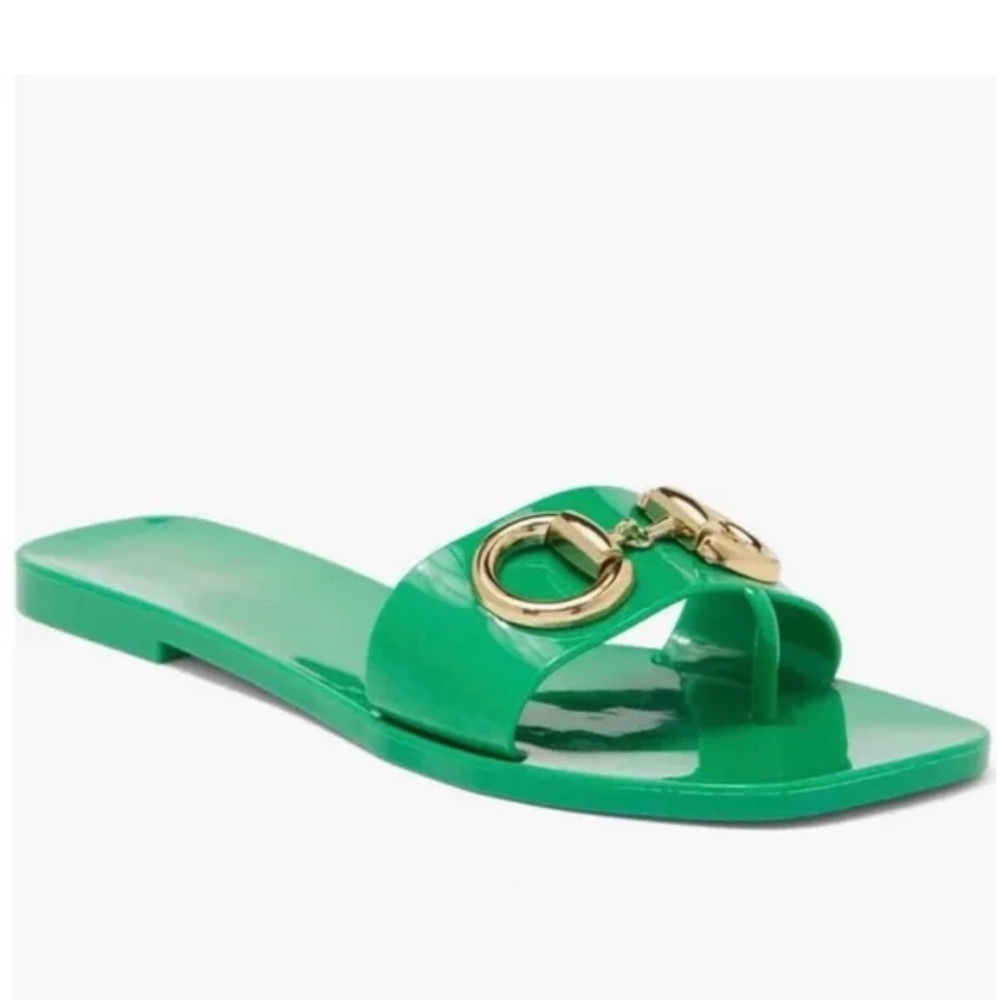 NEW Jeffrey Campbell Annia Horsebit Sandal in Green Size 7